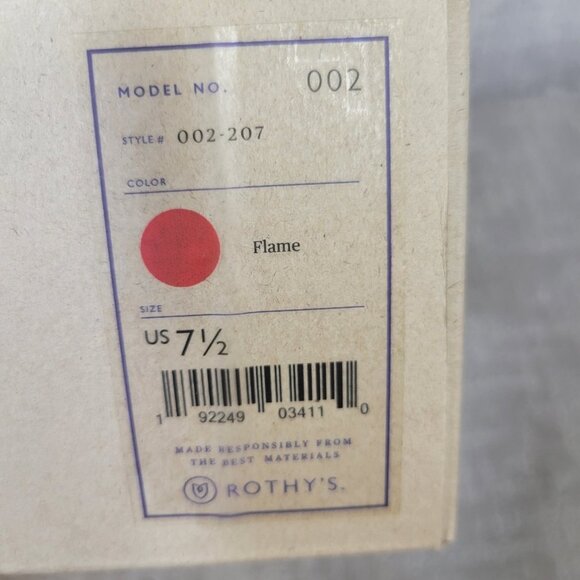 Rothy’s The Point Women's Size US 5, 7.5, 10 Red Flame Slip On Ballet Flat Shoes - Picture 10 of 12